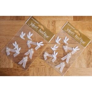 2 Pks~Jolees WHITE DOVES Flowers Bird WEDDING LOVE Marriage Dove Release Sticker